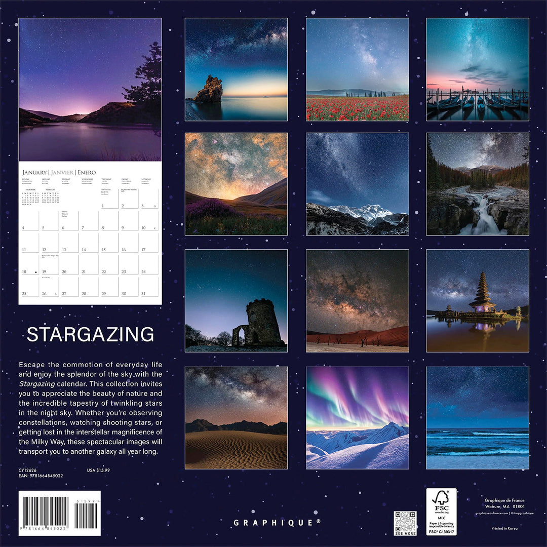 Graphique De France 12" x 12" Stargazing Wall Calendar