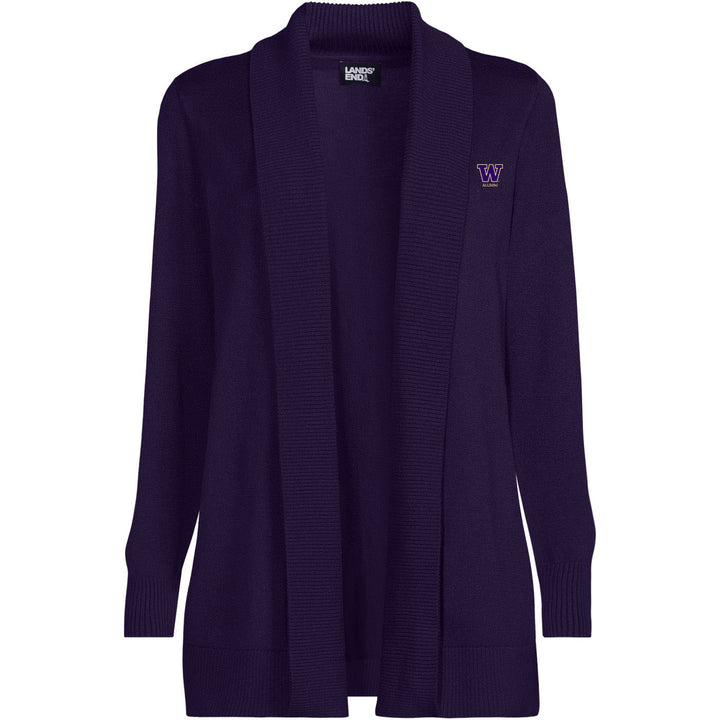 Lands' End Women's UW Alumni Cotton Modal Shawl Collar Cardigan Sweater