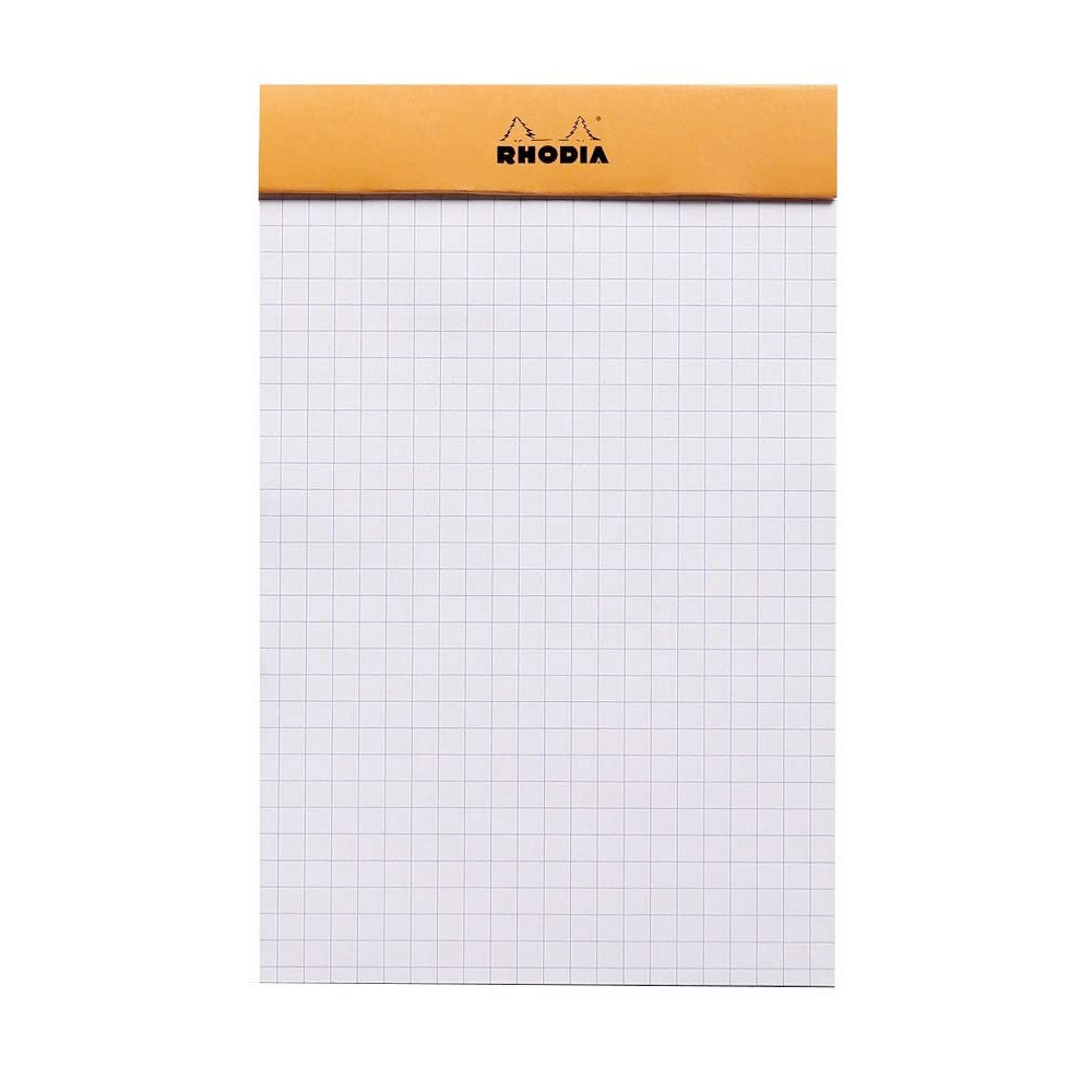 Rhodia Orange 4-3/8"x6-3/8" 5x5 Quad Graph Top Stapled 80ct