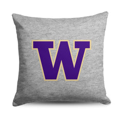 Photo of Northwest Gray W Sweatshirt Pillow 18" x 18".