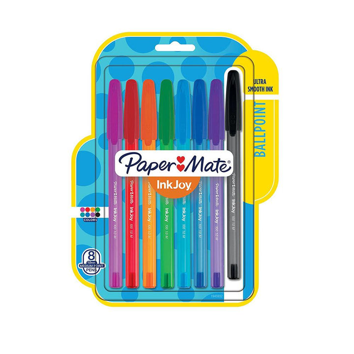 InkJoy 100 Fashion Stick Ballpoint Pen With Grip 8 Count