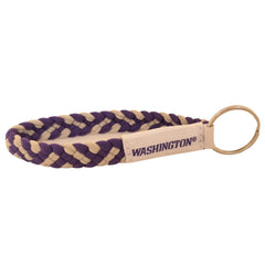 Photo of Neil Purple Gold Washington Stretchy Braided Wristlet Key Chain.