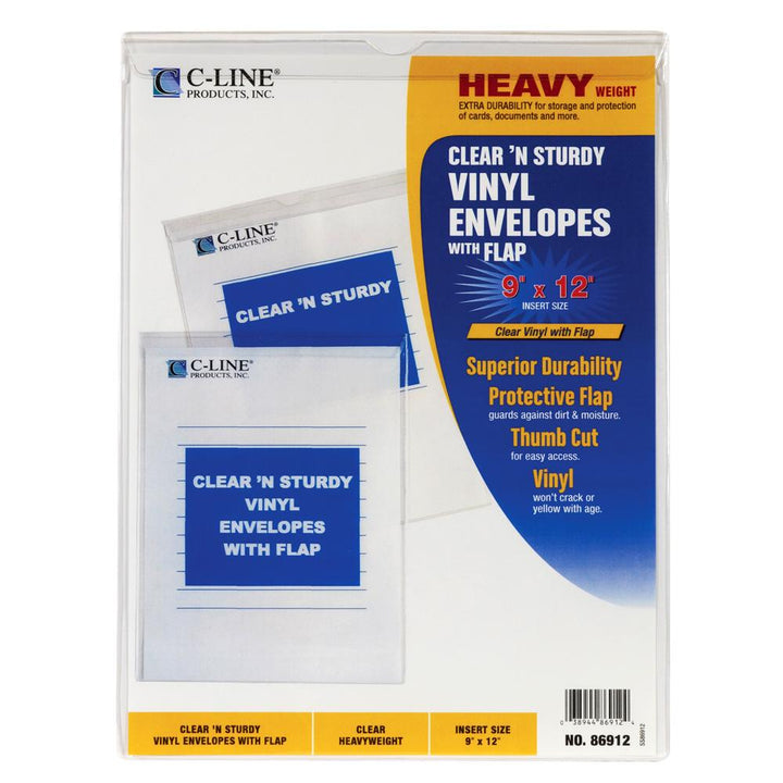 C-Line Clear Heavy Weight Vinyl Flap Envelope
