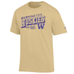 Photo of Champion Men's Vegas Gold Washington Huskies Slant Tee.