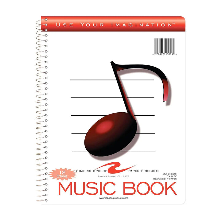 Roaring Spring 12 Staves Spiral Music Book 32ct