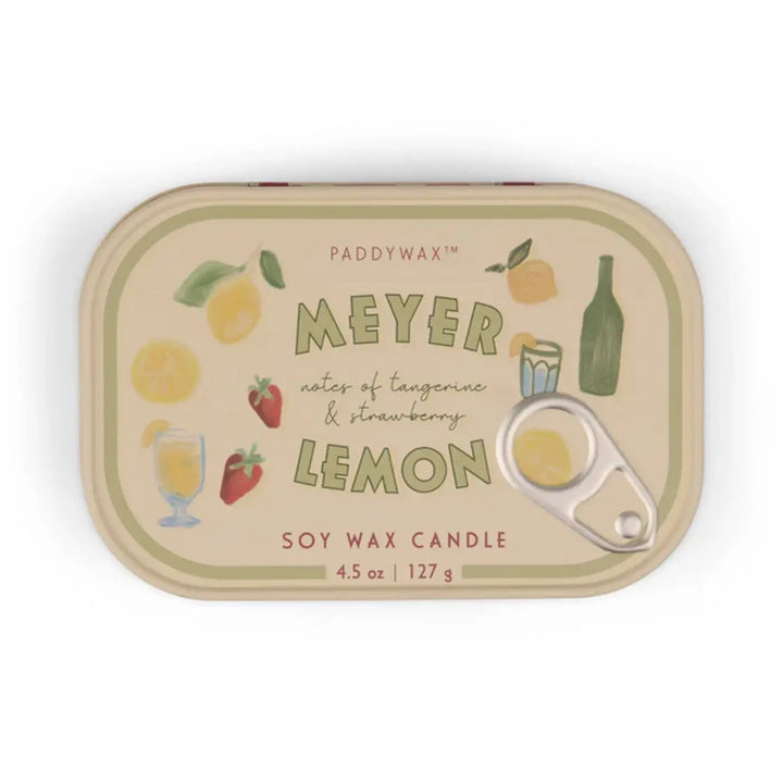 Paddywax Bistro Meyer Lemon Printed Tin Candle 4.5oz