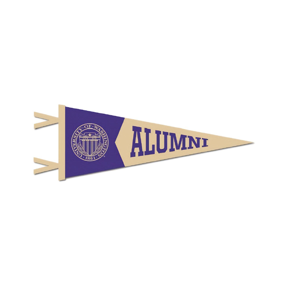 Collegiate Pac. Purple Gold WA Seal Alumni Pennant 9" x 24"