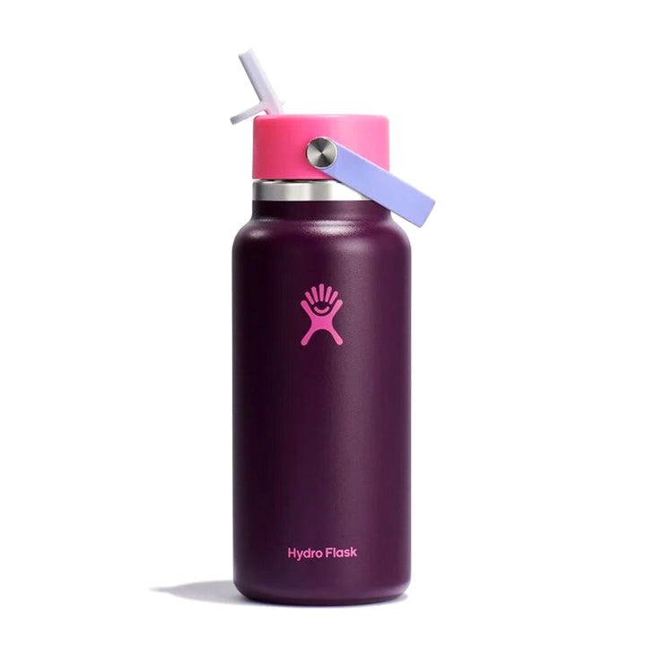 Hydro Flask Sugarplum Wide Mouth Flex Straw Cap Water Bottle 32oz