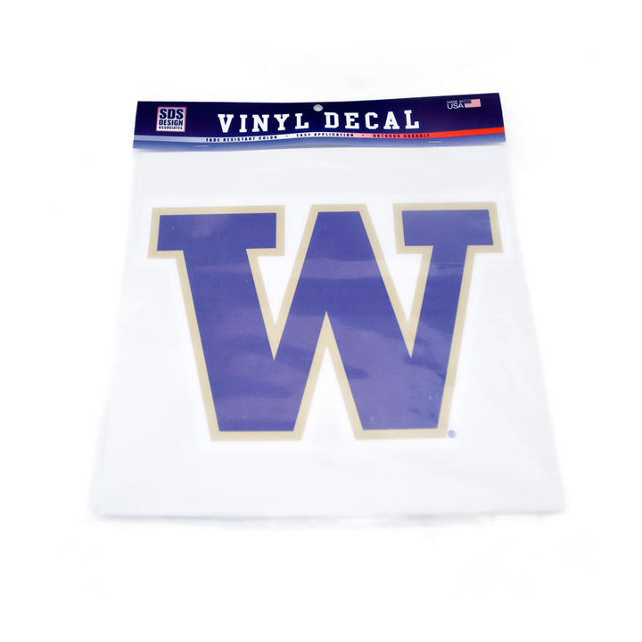 SDS W Purple Fill Gold Outline Vinyl Decal 12"