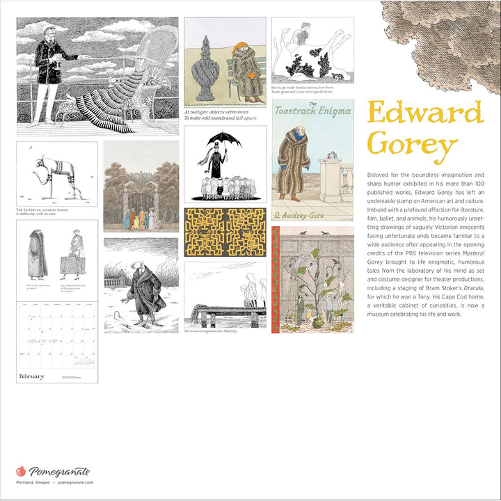 Edward Gorey 2026 Wall Calendar