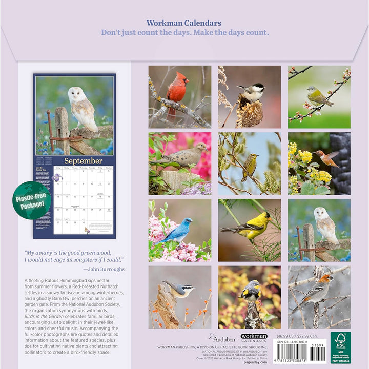 Audubon Birds in the Garden Wall Calendar 2026