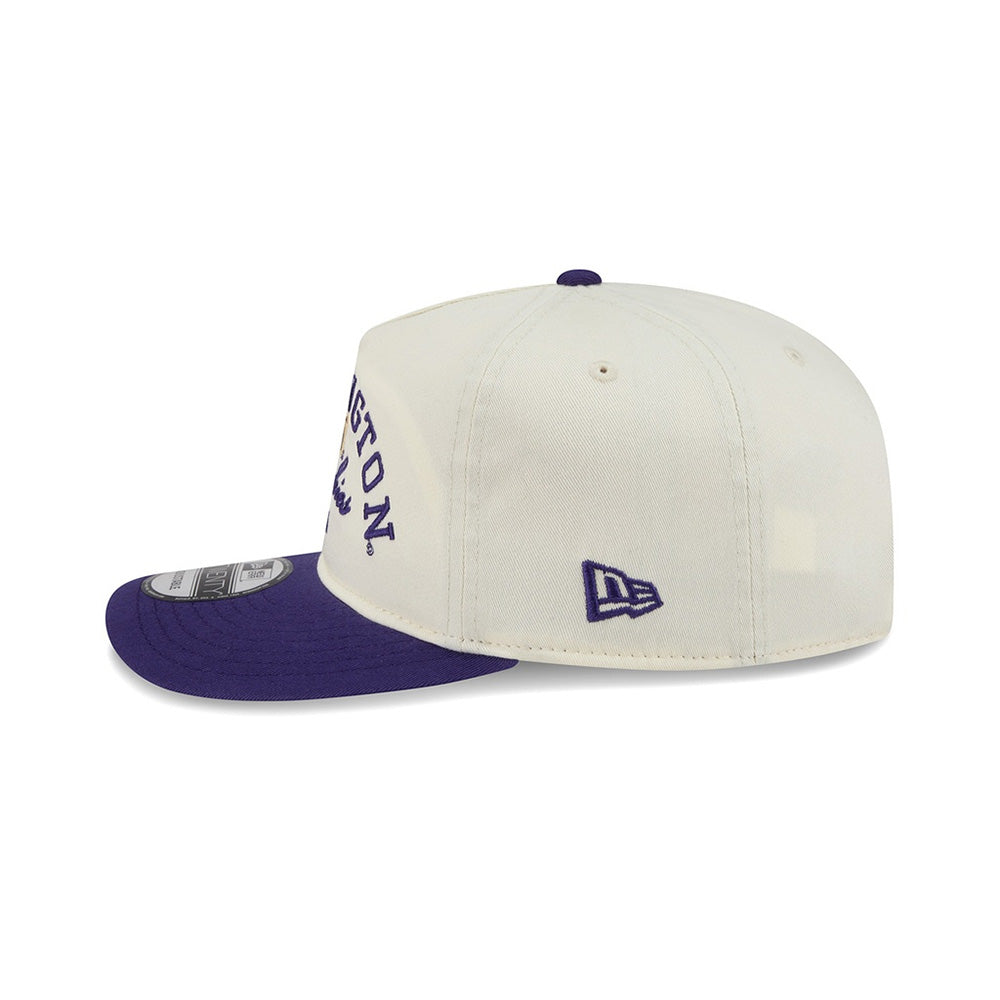 New Era White Purple Washington Huskies 19Twenty STACKED Relaxed Snapback Hat