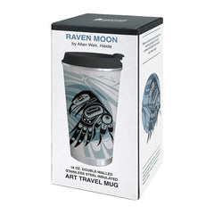 Native Northwest Raven Moon Art Travel Mug Hover