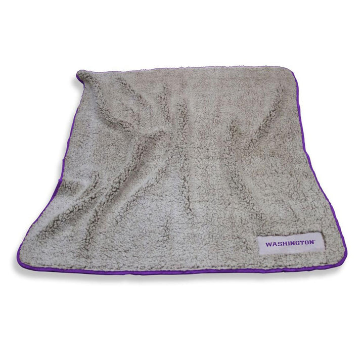 Logo Cream and Purple Washington Frosty Fleece Blanket