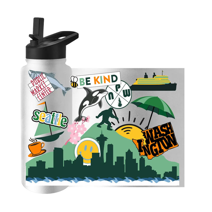 Logo Brands Seattle Native Quencher Bottle 34oz