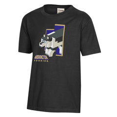 Comfort Wash Kids' Black Washington Huskies Block Tee
