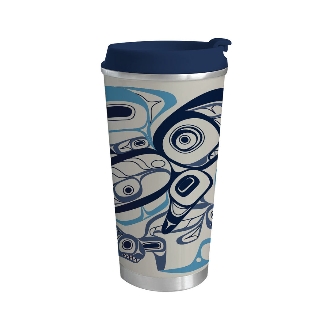 Native Northwest Orca Song Art Travel Mug