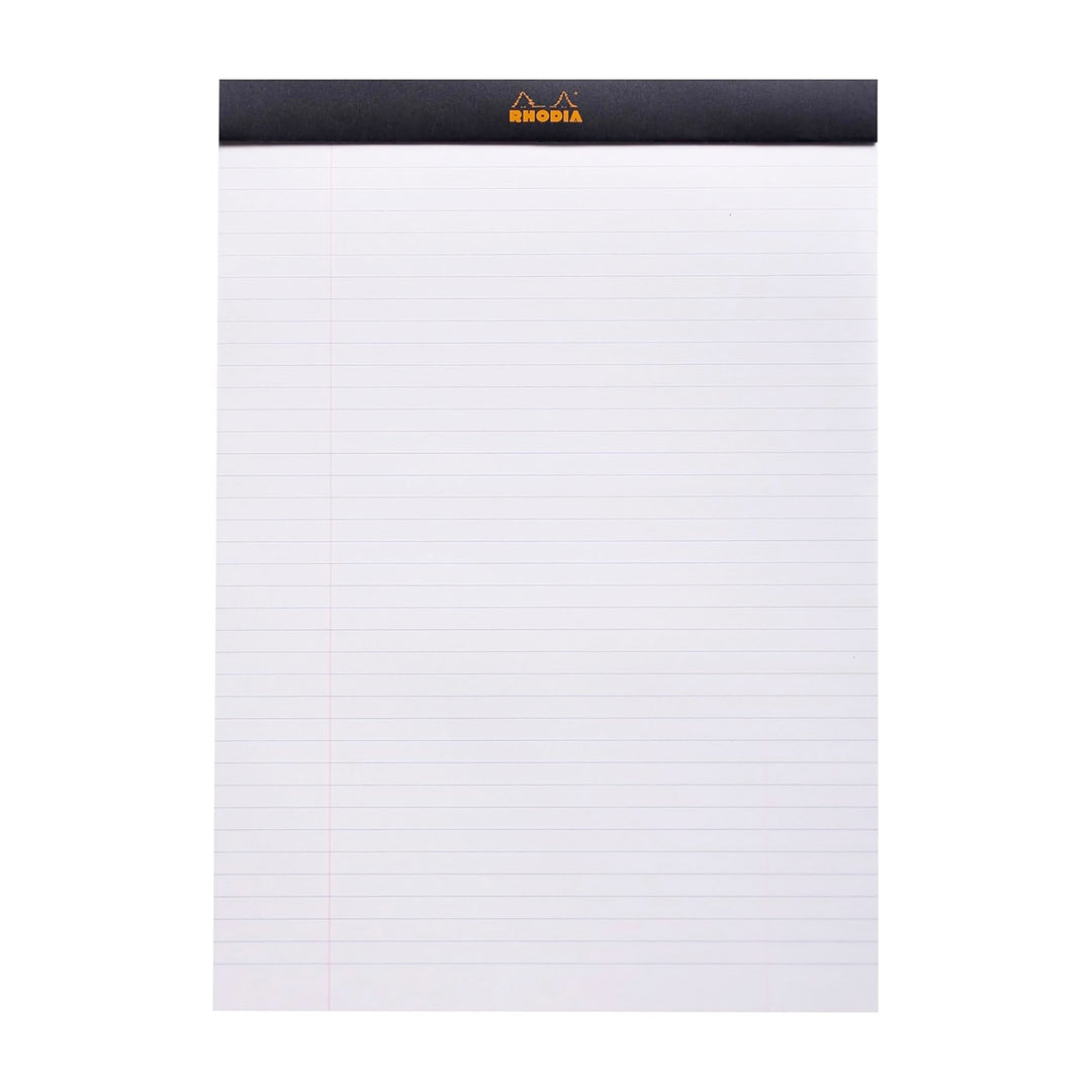 Rhodia Black 8.25"x11.75" Lined 3 Holes Top Stapled 80ct