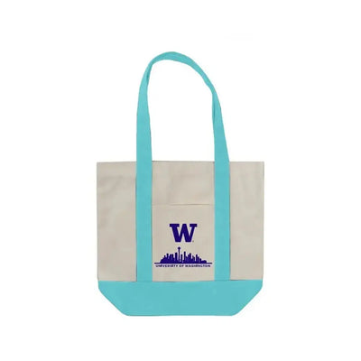 Neil Natural Teal Strap Skyline W Mini Canvas Tote