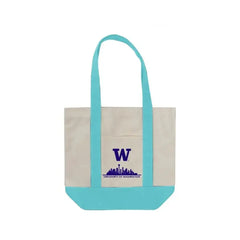 Photo of Neil Natural Teal Strap Skyline W Mini Canvas Tote.