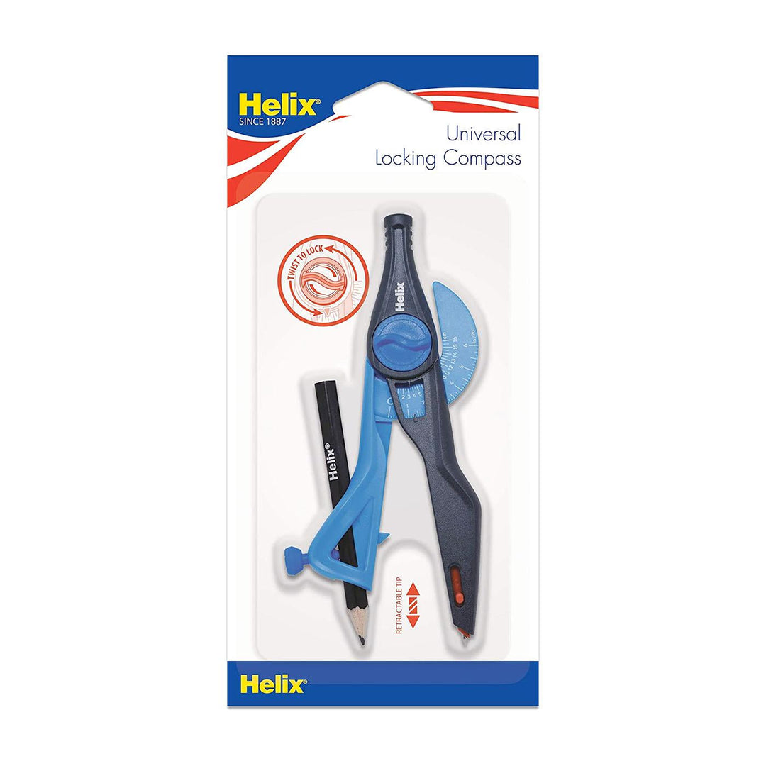 Helix Assorted Colors Plastic Universal Locking Compass