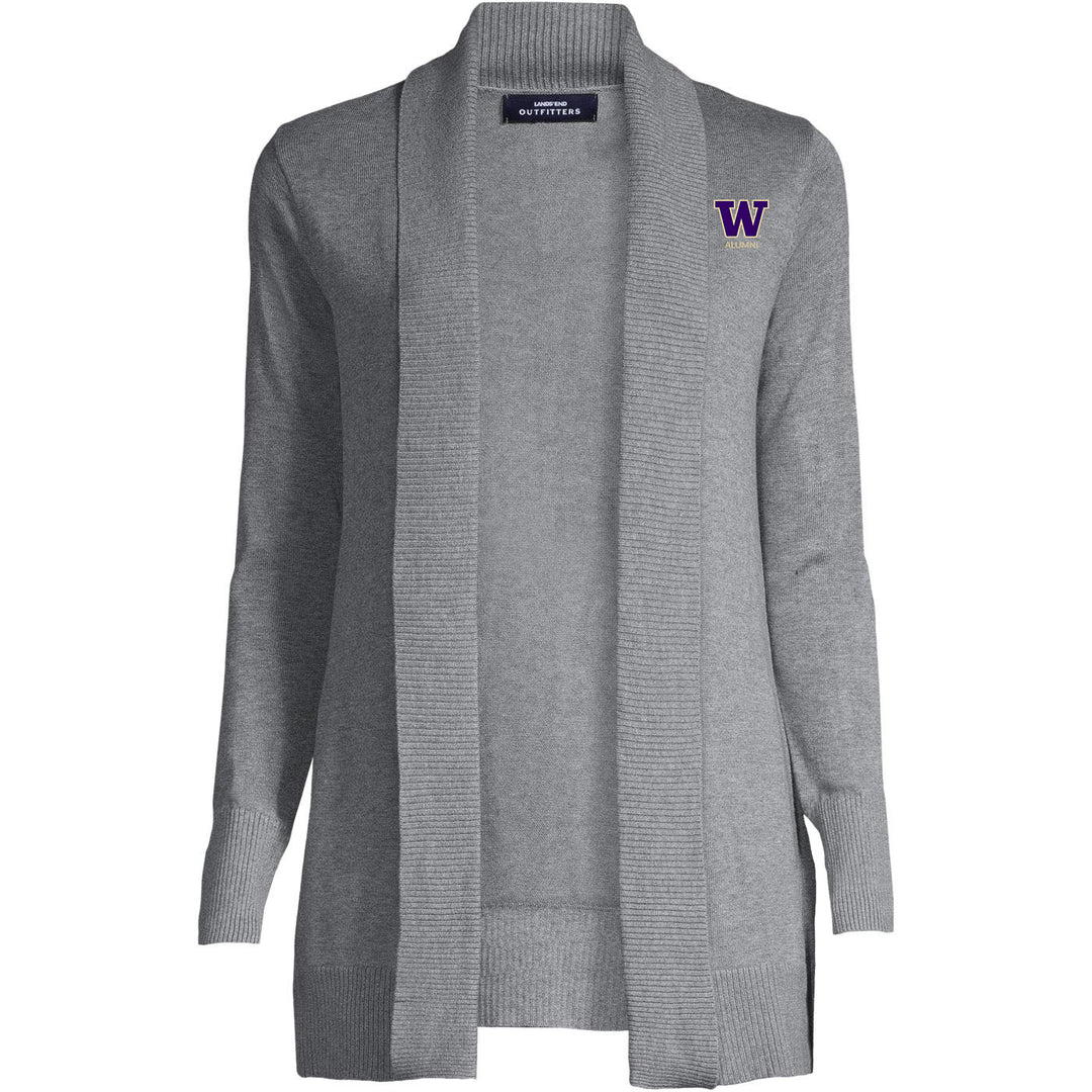 Lands' End Women's UW Alumni Cotton Modal Shawl Collar Cardigan Sweater