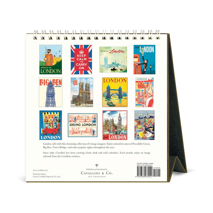 Cavallini London 2026 Desk Calendar