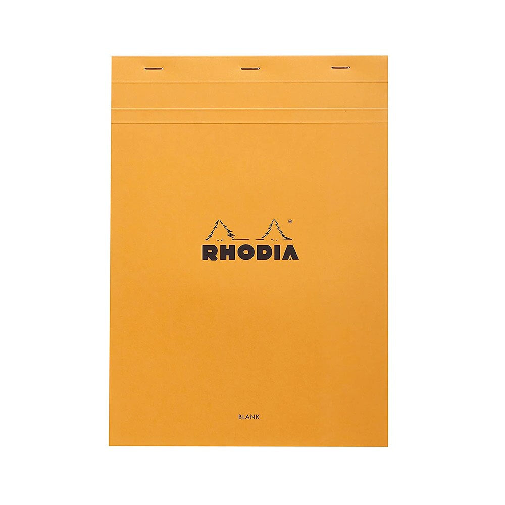 Rhodia Orange 8.25"x11.75" Blank Top Stapled Pad 80ct