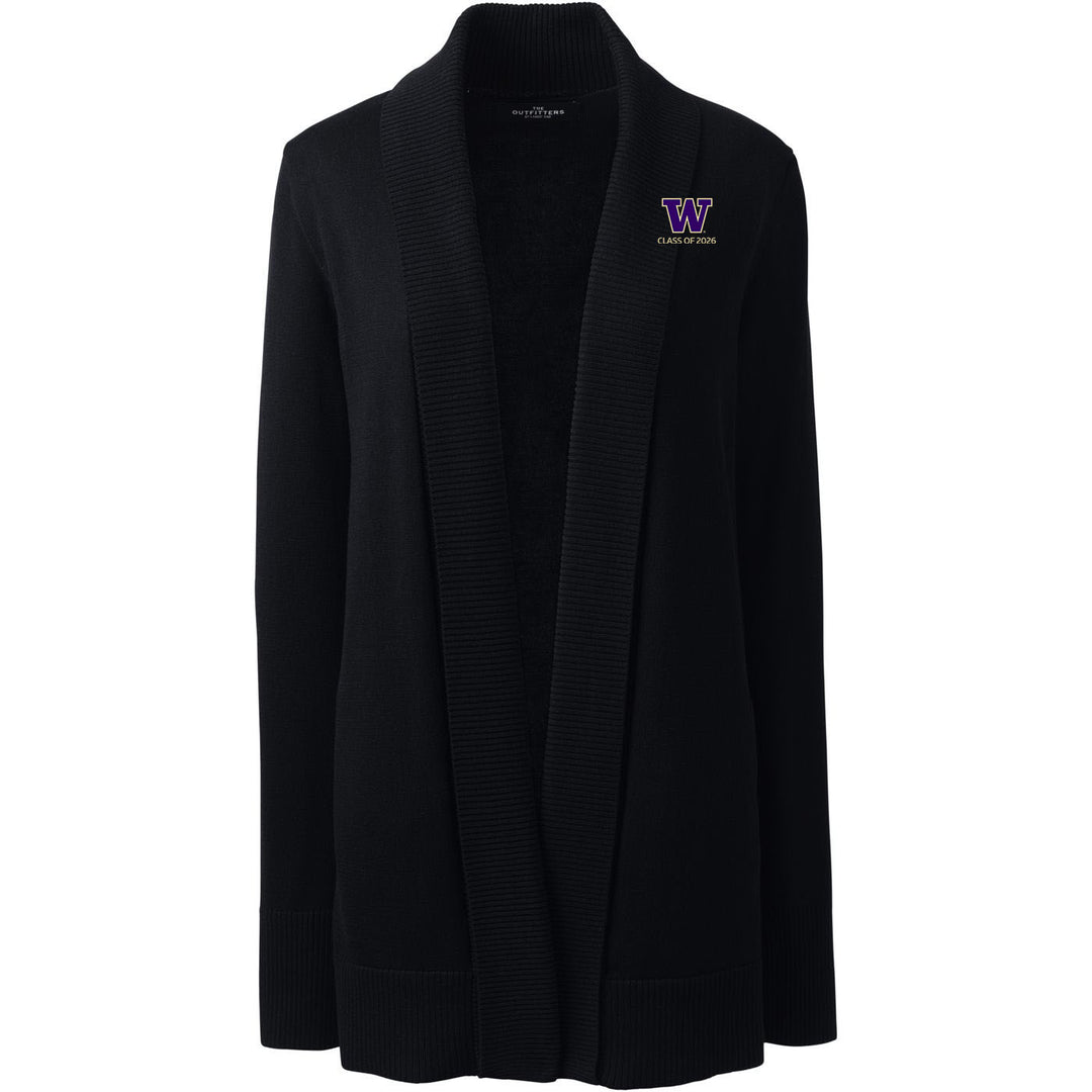 Lands' End Women's UW Class of 2026 Cotton Modal Shawl Collar Cardigan Sweater