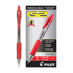 Photo of Pilot G2-5 Ultra Fine Point .5mm Retractable Gel Pen#color_red.