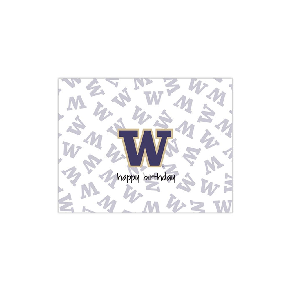 SayangNari White W Allover Happy Birthday Greeting Card