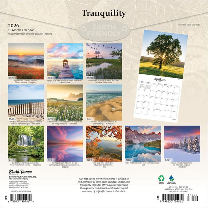 2026 Tranquility Wall Calendar