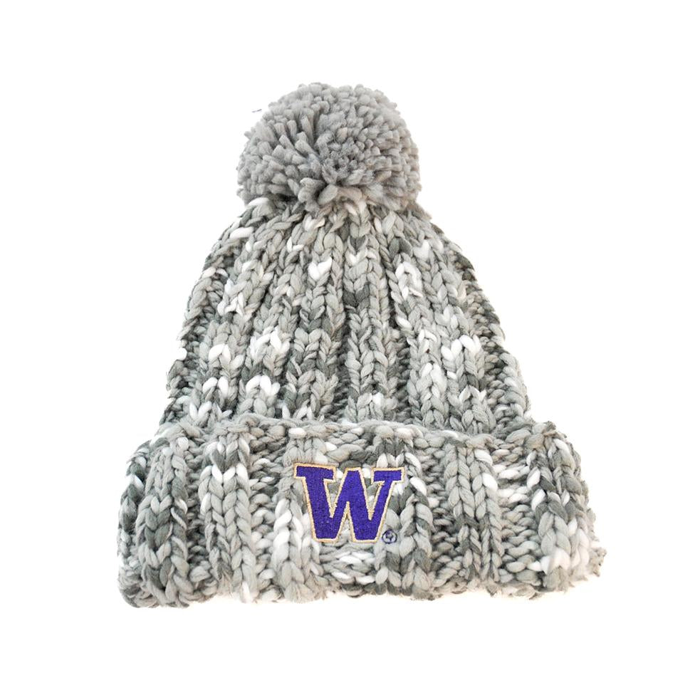 Zoozatz Gray W Marled Pom Cuffed Beanie