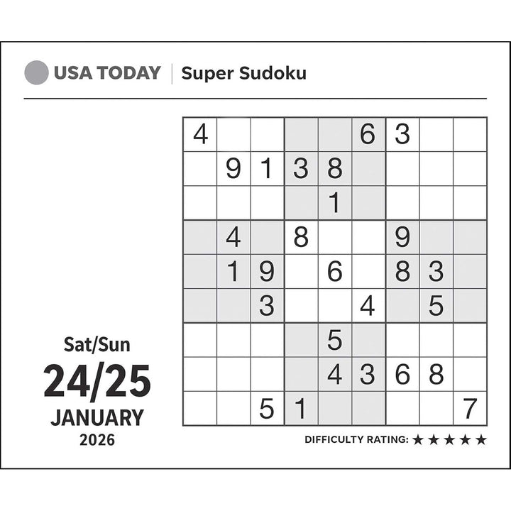 USA TODAY Sudoku 2026 Day-to-Day Calendar