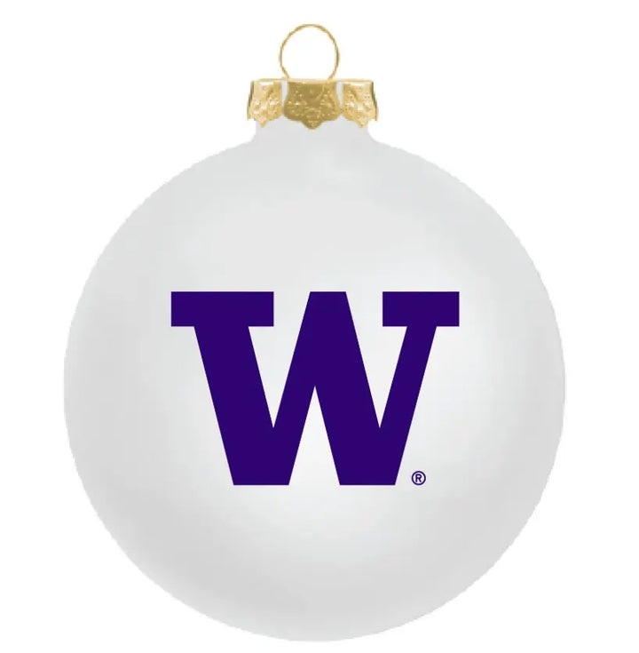 Neil White Purple W Traditional Glass Ornament