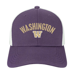 Photo of Legacy Purple Washington Huskies Arch MPS Trucker Hat.