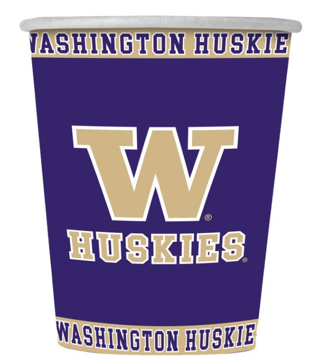 Spirit Products Purple Gold W Huskies Paper Cups 16oz 25pk