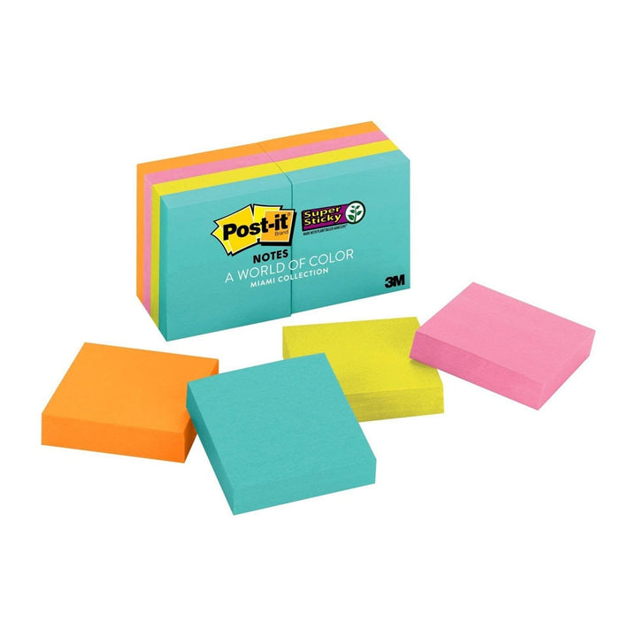 Post-it Miami Collection 2"x2" Super Sticky Notes 8 Pack