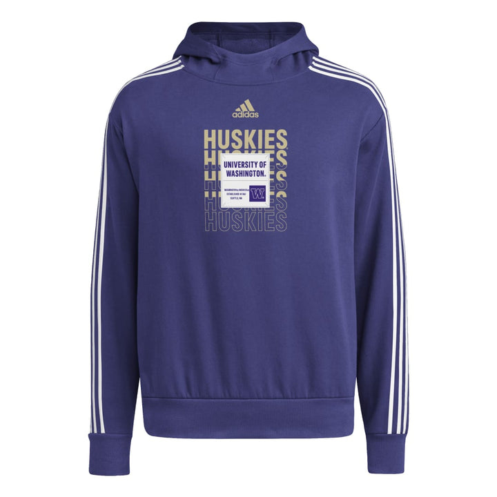 adidas Men's Repeat Huskies 3 Stripe Pullover Hoodie