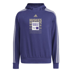 Photo of adidas Men's Repeat Huskies 3 Stripe Pullover Hoodie Front.