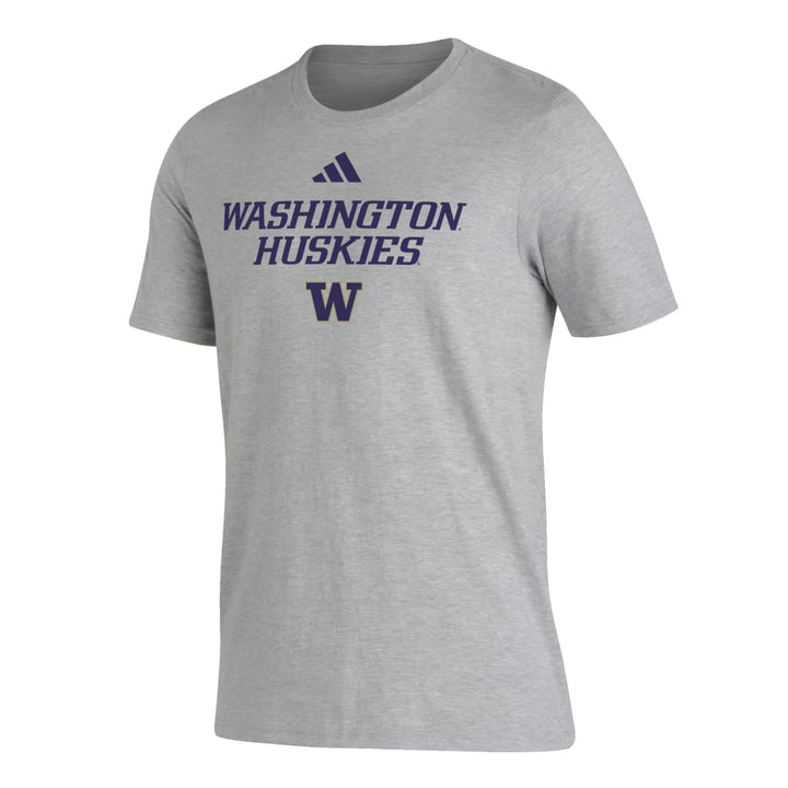 adidas Men's Washington Huskies Wordmark Short Sleeve Pregame Tee