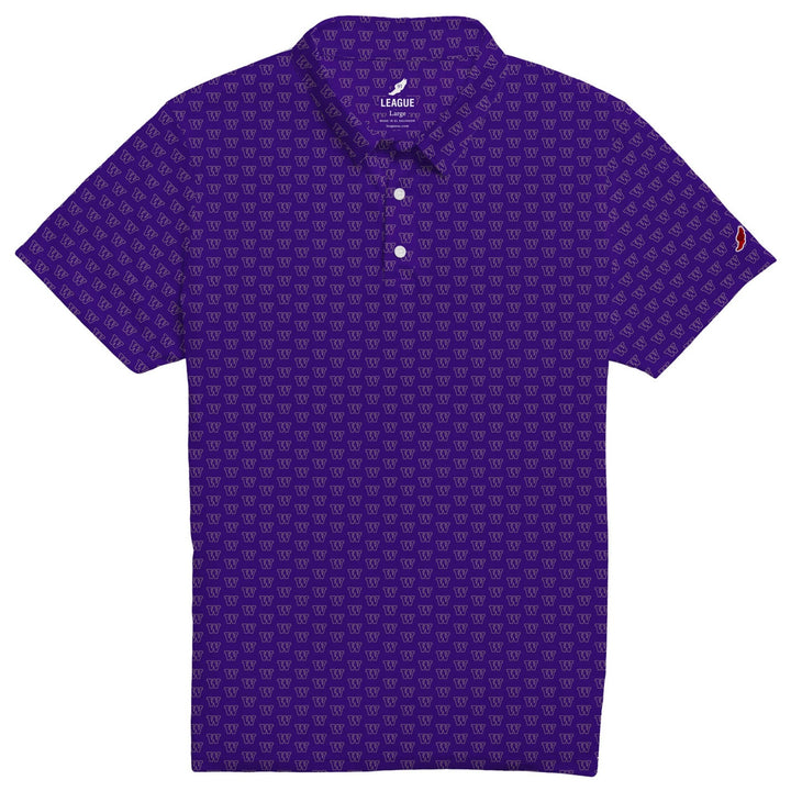 League Men's All Over W Logo Saturdays Polo