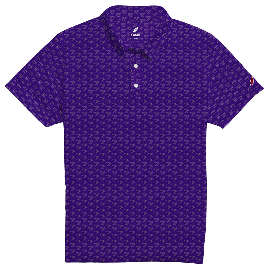 League Men's All Over W Logo Saturdays Polo