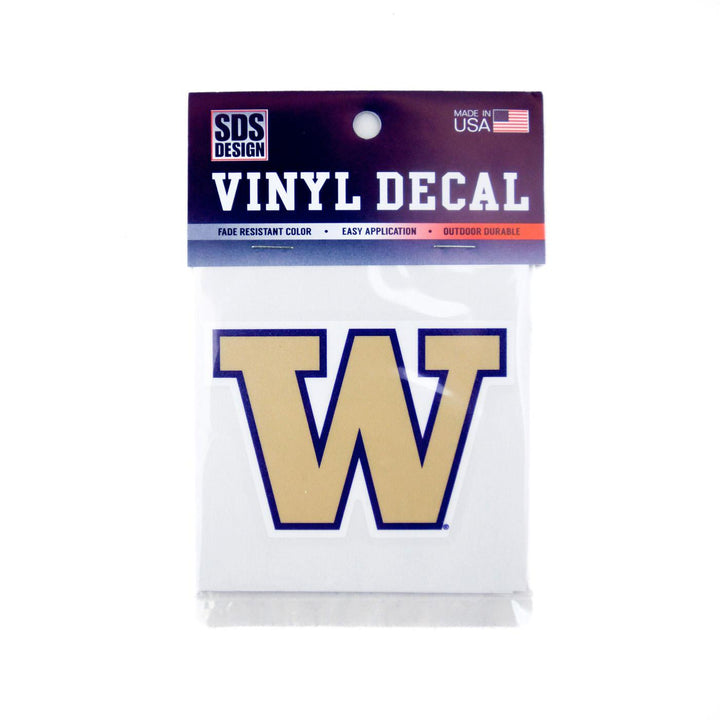 SDS W Gold Fill Purple Outline Vinyl Decal 3"