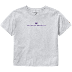 Photo of League Women's University of Washington Embroidered Clothesline Crop Tee.