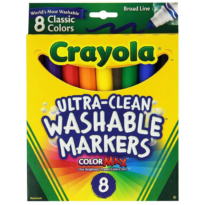 Crayola Ultra-Clean Washable Broad Point Marker Set 8 piece