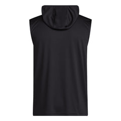 adidas Men's W Logo D4T Sleeveless Training Hoodie Black Back Hover