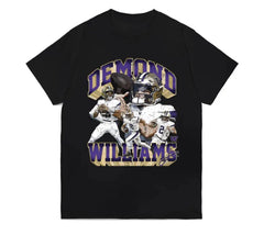 Comfort Colors Unisex Demond Williams Jr Washington Huskies Football Collage Tee