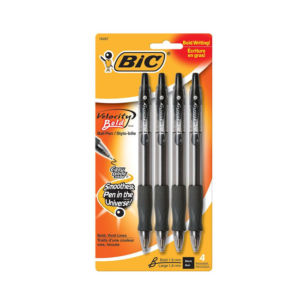 Bic Atlantis Velocity 1.6mm Bold Point Ballpoint Pen 4ct