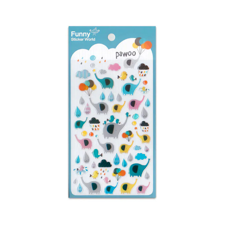 Funny Sticker World Pawoo Elephant Gel Stickers